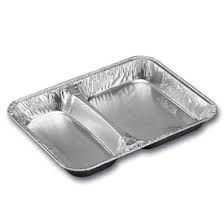 Aluminium menubakken 2 vaks laag  100 stuks 