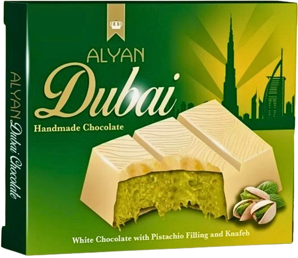 Alyan Dubai Chocolade Reep Wit 100gr